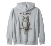 Meowl Sketch - Meow Cat Owl Brainrot Meme para Adolescentes y niños Sudadera con Capucha