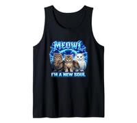 Meowl, Soy una Nueva Alma, Divertido, Gato, búho, Meme, Brainrot, Broma vergonzosa Camiseta sin Mangas