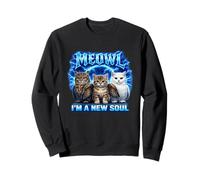 Meowl, Soy una Nueva Alma, Divertido, Gato, búho, Meme, Brainrot, Broma vergonzosa Sudadera