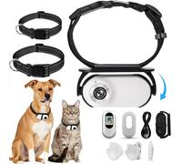 MeowNova Collar de cámara para gatos 1080P, mini cámara deportiva inalámbrica con grabación de video, cámara de acción pequeña para suministros de mascotas, cámara corporal para interiores y