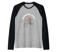 Meowntain - Casco de Bicicleta para Montar en Gato Camiseta Manga Raglan