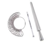 Meowoo Medidor Anillos Dedo Ring Sizer Indicador Medición Palo Metal Anillo Joyería Kit Tamaño A-Z(Metal)