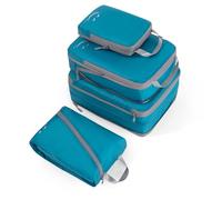 Meowoo Organizadores de Viaje de Compresión Expandibles 4 en 1 Set, Ultraligeras Organizador de Maletas Viaje con Compresión Expandibles, Packing Cubes de Impermeable para Mochila y Maletas (Azul)
