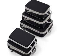 Meowoo Packing Cubes for Travel Compression 5 en 1 Set, Organizador de Maletas para Viaje con Compresión Expandibles Organizador de Equipaje de Impermeable Gris Bolsas de Viaje para Maletas y Mochila