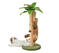 Meowoou Poste rascador para Gatos de 84 cm con Cuerda de sisal para Gatos de Interior, Palmera, Poste rascador con Bolas Colgantes para Gatos pequeños