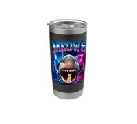 Meows Cat Shark Mouth 80s Bootleg Sharks Funny Cats Lover Vaso térmico de acero inoxidable de doble pared