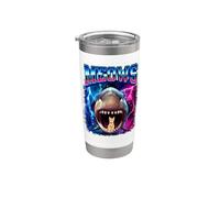 Meows Cat Shark Mouth 80s Bootleg Sharks Funny Cats Lover Vaso térmico de acero inoxidable de doble pared