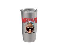 Meows Cat Shark Mouth On The Sea Sharks Funny Cats Lover Vaso térmico de acero inoxidable de doble pared