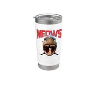 Meows Cat Shark Mouth On The Sea Sharks Funny Cats Lover Vaso térmico de acero inoxidable de doble pared