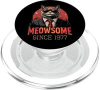 Meowsome Cat Since 1977 Cumpleaños Celebración Hombres PopSockets PopGrip para MagSafe