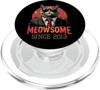 Meowsome Cat Since 2013 Cumpleaños Celebración Hombres PopSockets PopGrip para MagSafe