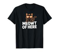 Meowt of Here Funny Cat Humor Cool Kitty Gafas de sol Art Camiseta
