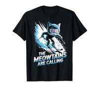 Meowtains están Llamando a Esquiador de Gatos esquí esquí Divertido Camiseta