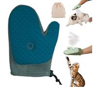Meowvo All-in-One Grooming Mist Glove for Pets, Pet Hair Remover Electrostatic Gloves, Spray Massage Brush Gloves, 3-in-1 Reusable Grooming Tool for Dogs & Cats and Couch, Clothing (Blue A)