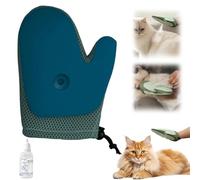 Meowvo All in One Grooming Mist Glove for Pets, Petlova Pet Hair Removal Glove, 3-in-1 Reusable Grooming Tool for Dogs & Cats and Couch, Clothing (Azure)