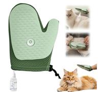 Meowvo All in One Grooming Mist Glove for Pets, Petlova Pet Hair Removal Glove, 3-in-1 Reusable Grooming Tool for Dogs & Cats and Couch, Clothing (Green)