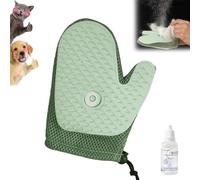 Meowvo Grooming Mist Glove for Pets, Meowvo Pet Hair Removal Glove, Cat Grooming Gloves Cat Brush Glove for Dogs & Cats, Reusable Quick Deshedding Tools (Green)