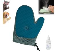 Meowvo Grooming Mist Glove for Pets, Meowvo Pet Hair Removal Glove, Cat Grooming Gloves Cat Brush Glove for Dogs & Cats, Reusable Quick Deshedding Tools (Azure)