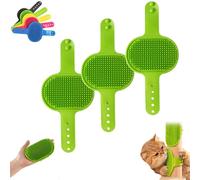 Meowvo Silicone Grooming Strap Pad for Cats, Cat Self Groomer Brush, Silicone s Scratcher and Massager, Grooming Strap Pad for Climbing Frames Table Leg (3Pcs-Green)