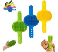 Meowvo Silicone Grooming Strap Pad for Cats, Cat Self Groomer Brush, Silicone s Scratcher and Massager, Grooming Strap Pad for Climbing Frames Table Leg (3Pcs-Mix-D)