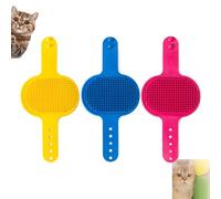 Meowvo Silicone Grooming Strap Pad for Cats, Silicone Grooming Strap Pad - 2-in-1 Self-Groomer, Adjustable Silicones Cats Brush, for Climbing Frames Table, Indoor Using (3*F)