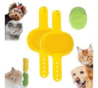 Meowvo Silicone Grooming Strap Pad for Cats, Silicone Grooming Strap Pad - 2-in-1 Self-Groomer,Adjustable Silicones Pet Grooming Tool for Climbings Frames Table Legs (Yellow)