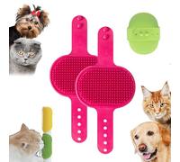 Meowvo Silicone Grooming Strap Pad for Cats, Silicone Grooming Strap Pad - 2-in-1 Self-Groomer,Adjustable Silicones Pet Grooming Tool for Climbings Frames Table Legs (Red)