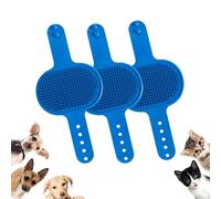 Meowvo Silicone Grooming Strap Pad for Cats, Silicone Grooming Strap Pad - 2-in-1 Self-Groomer, Cat Self Groomer Brush for Climbing Frames Table Legs, for Cats & Dogs (Blue,3 Pcs)