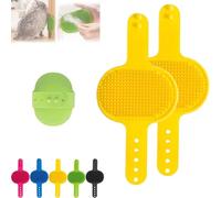 Meowvo Silicone Grooming Strap Pad for Cats, Silicone Grooming Strap Pad-2-In-1 Self-Groomer, Cat Self Groomer Brush, Cats Combs Cat Massager for Climbing Frames Table Leg (2pcs-yellow)