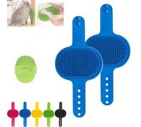 Meowvo Silicone Grooming Strap Pad for Cats, Silicone Grooming Strap Pad-2-In-1 Self-Groomer, Cat Self Groomer Brush, Cats Combs Cat Massager for Climbing Frames Table Leg (2pcs-blue)