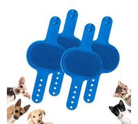 Meowvo Silicone Grooming Strap Pad for Cats, Silicone Grooming Strap Pad - 2-in-1 Self-Groomer, Cat Self Groomer Brush for Climbing Frames Table Legs, for Cats & Dogs (Blue,4 Pcs)
