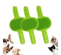 Meowvo Silicone Grooming Strap Pad for Cats, Silicone Grooming Strap Pad - 2-in-1 Self-Groomer, Cat Self Groomer Brush for Climbing Frames Table Legs, for Cats & Dogs (Green,3 Pcs)