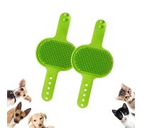 Meowvo Silicone Grooming Strap Pad for Cats, Silicone Grooming Strap Pad - 2-in-1 Self-Groomer, Cat Self Groomer Brush for Climbing Frames Table Legs, for Cats & Dogs (Green,2 Pcs)
