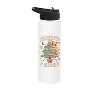 Meowy & Bright Christmas Cat Holiday Humor Stainless Steel Insulated Water Bottle