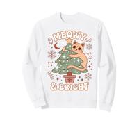 Meowy & Bright Christmas Cat Holiday Humor Sudadera