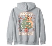 Meowy & Bright Christmas Cat Holiday Humor Sudadera con Capucha