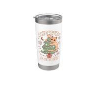 Meowy & Bright Christmas Cat Holiday Humor Vaso térmico de acero inoxidable de doble pared