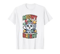 Meowy & Bright - Navidad de Gato con Punto Luminoso Camiseta