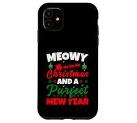 Meowy Christmas and Purfecr Mew Year Funny Cat Xmas Carcasa para iPhone 11