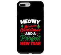 Meowy Christmas and Purfecr Mew Year Funny Cat Xmas Carcasa para iPhone 7 Plus/8 Plus
