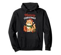 Meowy Christmas Cat Holiday Feline Amante Festividad Gatito Navideño Sudadera con Capucha
