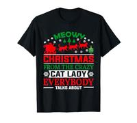 Meowy Christmas from The Crazy Cat Lady Xmas Family Camiseta gráfica económica