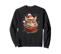 Meowy Christmas Funny Santa Cat Kitten Lovers Pajama Sudadera