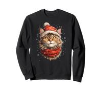 Meowy Christmas Funny Santa Cat Kitten Lovers Pajama Sudadera