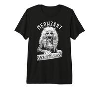 Meowzart - Teclado de Piano con diseño de Gato Mozart Camiseta Premium