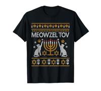 Meowzel Tov Mazel Tov Gato Feliz Hanukkah Feo Navidad Camiseta