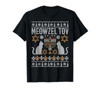 Meowzel Tov Mazel Tov Gato Feo Navidad Feliz Hanukkah Camiseta
