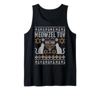Meowzel Tov Mazel Tov Gato Feo Navidad Feliz Hanukkah Camiseta sin Mangas