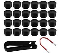 MeoZynxadril 24 Piezas Tapas para Tuercas, Tapas para Tuercas 17 mm, Universal Tapa Tuerca Rueda, Protector de Pernos Rueda, con 2 Herramientas de Extracción, para la Mayoría de Ruedas, Negro