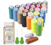 MeoZynxadril 30 Piezas Hilos de Coser, Kit de Costura, 250 Yardas Hilos para Coser Para Maquina, Hilo de Bordar, con 16 Agujas de Coser, 2 Enhebradores, para Coser a Mano y a Máquina, Bordar